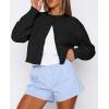 imageATHMILE Cropped Cardigan Sweaters for Women Lightweight Crop Knit Y2k Fall Outfits Fashion Clothes 2025Black