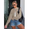 imageATHMILE Cropped Cardigan Sweaters for Women Lightweight Crop Knit Y2k Fall Outfits Fashion Clothes 2025Camel