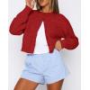 imageATHMILE Cropped Cardigan Sweaters for Women Lightweight Crop Knit Y2k Fall Outfits Fashion Clothes 2025Red