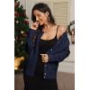 imageATHMILE Fall Long Sleeve Cardigans for Women Sweater Fashion Open Front Winter Button Down Crewneck Loose Knit Jacket 2025Navy Blue