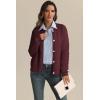 imageATHMILE Womens Cardigan Sweaters Casual Long Sleeve Button Down Crewneck Casual Knit Cropped Fall Winter Jackets ClothesWine Red