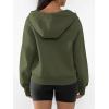 imageATHMILE Womens Hoodies Long Sleeve Fleece Quarter Zip Pullover Workout Oversized Sweatshirt Fall Winter Crop Jacket Tops 2025Armygreen