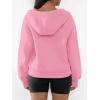 imageATHMILE Womens Hoodies Long Sleeve Fleece Quarter Zip Pullover Workout Oversized Sweatshirt Fall Winter Crop Jacket Tops 2025Pink