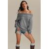 imageATHMILE Womens Off The Shoulder Sweaters Oversized Batwing Sleeve Loose Pullover Fall Outfits Winter Fashion Tops 2025Dark Grey