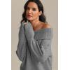imageATHMILE Womens Off The Shoulder Sweaters Oversized Batwing Sleeve Loose Pullover Fall Outfits Winter Fashion Tops 2025Dark Grey