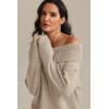 imageATHMILE Womens Off The Shoulder Sweaters Oversized Batwing Sleeve Loose Pullover Fall Outfits Winter Fashion Tops 2025Khaki