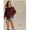 imageATHMILE Womens Off The Shoulder Sweaters Oversized Batwing Sleeve Loose Pullover Fall Outfits Winter Fashion Tops 2025Wine Red