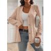 imageATHMILE Womens Oversized Sweaters Cable Knit Cardigan Fall Fashion Long Sleeve Open Front Chunky Winter Coats 2025Apricot