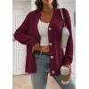 imageATHMILE Womens Oversized Sweaters Cable Knit Cardigan Fall Fashion Long Sleeve Open Front Chunky Winter Coats 2025Wine Red
