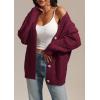 imageATHMILE Womens Oversized Sweaters Cable Knit Cardigan Fall Fashion Long Sleeve Open Front Chunky Winter Coats 2025Wine Red