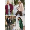 imageATHMILE Womens Oversized Sweaters Cable Knit Cardigan Fall Fashion Long Sleeve Open Front Chunky Winter Coats 2025Wine Red