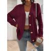 imageATHMILE Womens Oversized Sweaters Cable Knit Cardigan Fall Fashion Long Sleeve Open Front Chunky Winter Coats 2025Wine Red