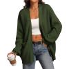imageATHMILE Oversized Cardigan Sweaters for Women Fall Outfits Chunky Knit Open Front Sweater with PocketsArmy Green