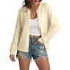 imageATHMILE Womens Cardigan Sweaters Casual Long Sleeve Button Down Crewneck Casual Knit Cropped Fall Winter Jackets ClothesBeige