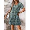 imageATHMILE Dresses for Women 2025 V Neck Short Sleeve Casual T Shirt Dress Sundresses Swimsuit Coverup with PocketsBlue Flowers