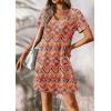 imageATHMILE Dresses for Women 2025 V Neck Short Sleeve Casual T Shirt Dress Sundresses Swimsuit Coverup with PocketsBoho Floral