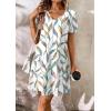 imageATHMILE Dresses for Women 2025 V Neck Short Sleeve Casual T Shirt Dress Sundresses Swimsuit Coverup with PocketsFloral