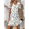 imageATHMILE Dresses for Women 2025 V Neck Short Sleeve Casual T Shirt Dress Sundresses Swimsuit Coverup with PocketsFloral