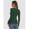 imageATHMILE Womens Long Sleeve Crewneck Ribbed Tops Fall Fitted Stretch Casual Basic T Shirts 2025Adark Green
