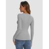 imageATHMILE Womens Long Sleeve Crewneck Ribbed Tops Fall Fitted Stretch Casual Basic T Shirts 2025Agrey