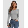 imageATHMILE Womens Long Sleeve Crewneck Ribbed Tops Fall Fitted Stretch Casual Basic T Shirts 2025Agrey