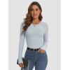 imageATHMILE Womens Long Sleeve Crewneck Ribbed Tops Fall Fitted Stretch Casual Basic T Shirts 2025Alight Blue