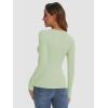 imageATHMILE Womens Long Sleeve Crewneck Ribbed Tops Fall Fitted Stretch Casual Basic T Shirts 2025Amint Green