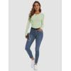 imageATHMILE Womens Long Sleeve Crewneck Ribbed Tops Fall Fitted Stretch Casual Basic T Shirts 2025Amint Green