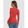 imageATHMILE Womens Long Sleeve Crewneck Ribbed Tops Fall Fitted Stretch Casual Basic T Shirts 2025Ared