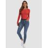 imageATHMILE Womens Long Sleeve Crewneck Ribbed Tops Fall Fitted Stretch Casual Basic T Shirts 2025Ared