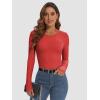imageATHMILE Womens Long Sleeve Crewneck Ribbed Tops Fall Fitted Stretch Casual Basic T Shirts 2025Ared