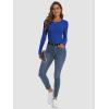 imageATHMILE Womens Long Sleeve Crewneck Ribbed Tops Fall Fitted Stretch Casual Basic T Shirts 2025Aroyal Blue