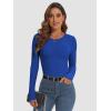 imageATHMILE Womens Long Sleeve Crewneck Ribbed Tops Fall Fitted Stretch Casual Basic T Shirts 2025Aroyal Blue