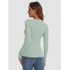 imageATHMILE Womens Long Sleeve Crewneck Ribbed Tops Fall Fitted Stretch Casual Basic T Shirts 2025Asage Green