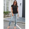imageATHMILE Womens Summer Tops Cap Sleeve Ruched Tshirts Business Casual Crewneck Trendy Outfits Basic Fashion Dressy ClothesBlack