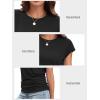 imageATHMILE Womens Summer Tops Cap Sleeve Ruched Tshirts Business Casual Crewneck Trendy Outfits Basic Fashion Dressy ClothesBlack