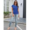 imageATHMILE Womens Summer Tops Cap Sleeve Ruched Tshirts Business Casual Crewneck Trendy Outfits Basic Fashion Dressy ClothesRoyal Blue