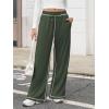 imageATHMILE Track Pants Women Sweatpants Wide Leg Straight Drawstring Teen Girl Fall Jogging Soft Lounge Athletic Pajama JoggersGreen
