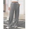 imageATHMILE Track Pants Women Sweatpants Wide Leg Straight Drawstring Teen Girl Fall Jogging Soft Lounge Athletic Pajama JoggersGrey