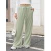 imageATHMILE Track Pants Women Sweatpants Wide Leg Straight Drawstring Teen Girl Fall Jogging Soft Lounge Athletic Pajama JoggersGrey Green