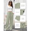 imageATHMILE Track Pants Women Sweatpants Wide Leg Straight Drawstring Teen Girl Fall Jogging Soft Lounge Athletic Pajama JoggersGrey Green
