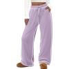imageATHMILE Track Pants Women Sweatpants Wide Leg Straight Drawstring Teen Girl Fall Jogging Soft Lounge Athletic Pajama JoggersPurple