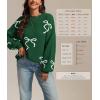 imageATHMILE Fall Sweaters for Women 2025 Fashion Cute Bow Knit Pullover Trendy Long Sleeve Oversized Sweater Winter ClothingGreen