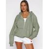 imageATHMILE Oversized Hoodies for Women Fall Sweatshirts Zip Up Hoodie Casual Jackets Y2k Fashion Outfits Winter Clothes 2025Greygreen