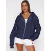 imageATHMILE Oversized Hoodies for Women Fall Sweatshirts Zip Up Hoodie Casual Jackets Y2k Fashion Outfits Winter Clothes 2025Navy