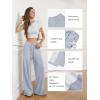 imageATHMILE Sweatpants Women Fall Outfits Wide Leg Baggy Pants HighWaisted Drawstring Sweat Pants Fashion Joggers with PocketBlue