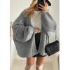 imageATHMILE Womens Fall Oversized Cardigan Sweaters Long Lantern Sleeve Knit Open Front Lightweight Winter Fashion Clothes 2025Gray