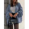 imageATHMILE Womens Fall Oversized Cardigan Sweaters Long Lantern Sleeve Knit Open Front Lightweight Winter Fashion Clothes 2025Haze Blue