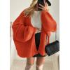 imageATHMILE Womens Fall Oversized Cardigan Sweaters Long Lantern Sleeve Knit Open Front Lightweight Winter Fashion Clothes 2025Orange