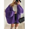 imageATHMILE Womens Fall Oversized Cardigan Sweaters Long Lantern Sleeve Knit Open Front Lightweight Winter Fashion Clothes 2025Purple